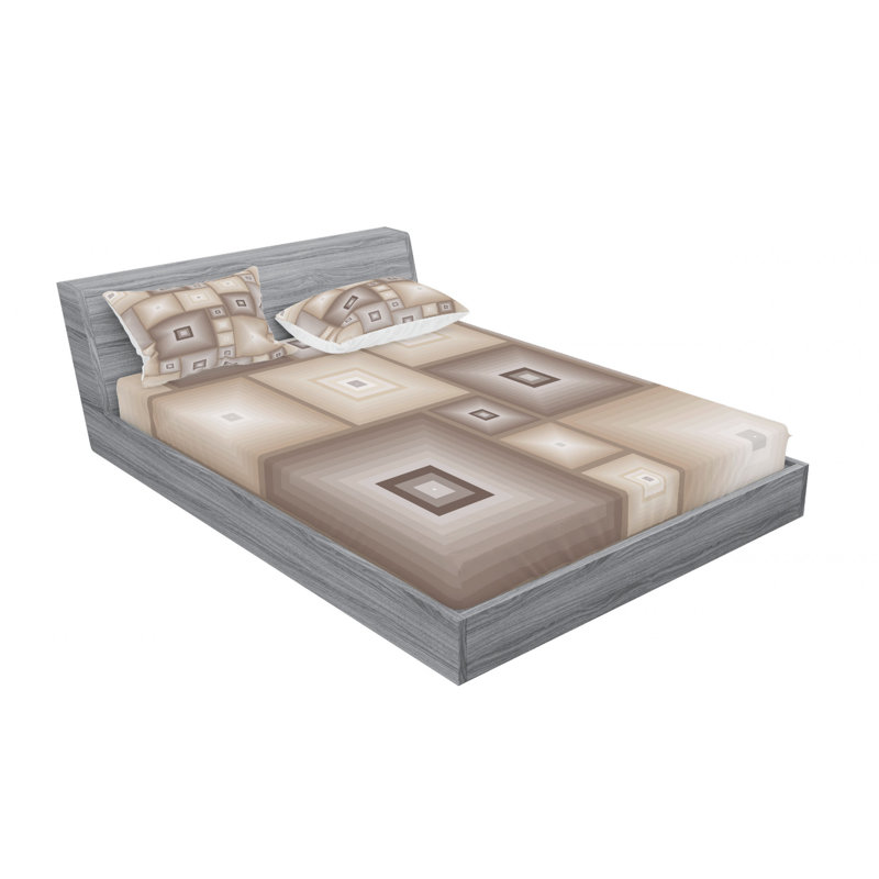 Microfiber Geometric Sheet Set, Queen Sheet Set + Fitted Sheet + 2 Pillowcases