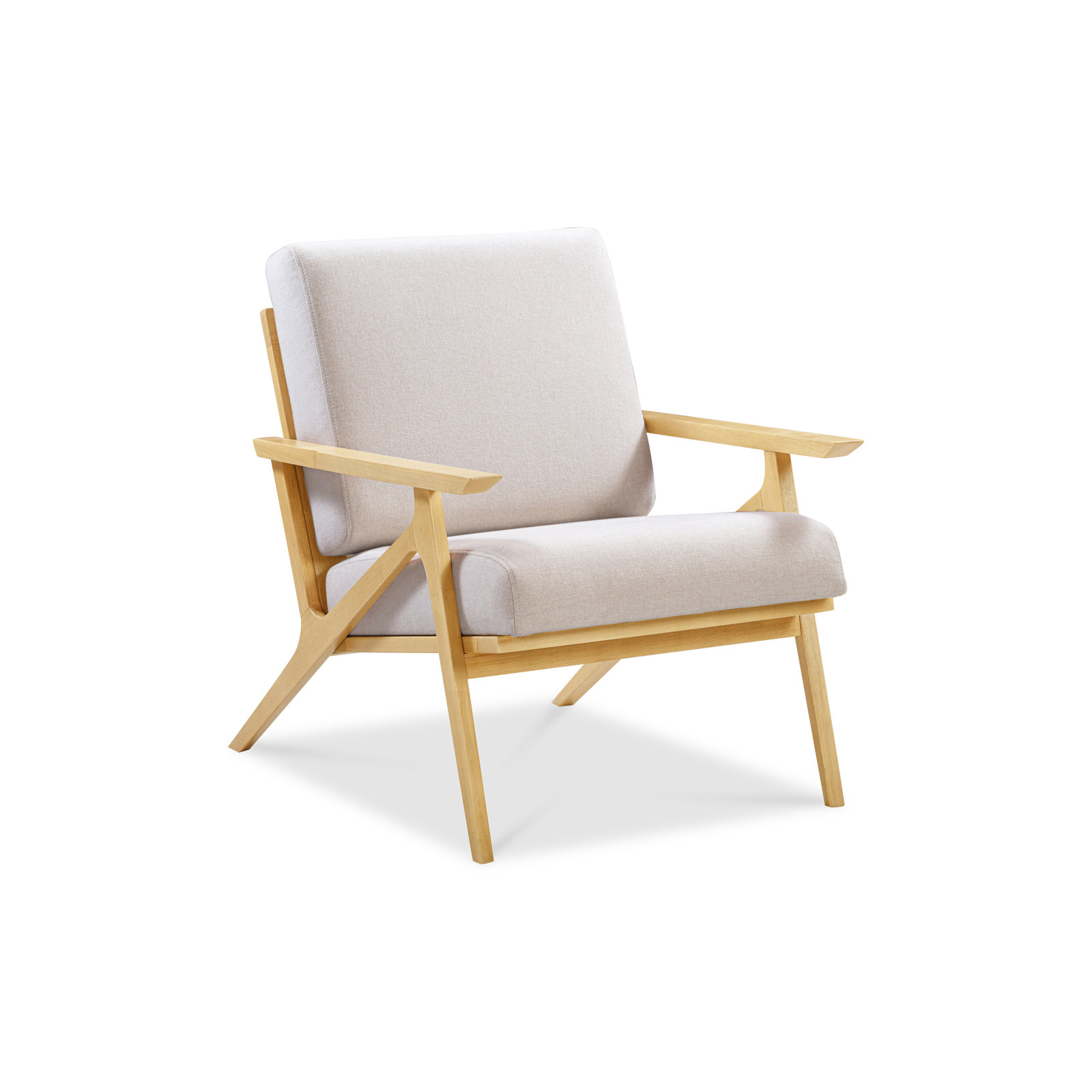 Lounge Chair, Cream Polyester/Natural