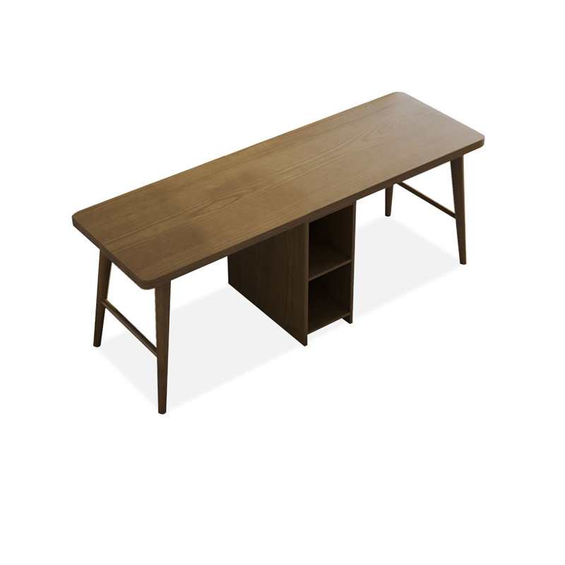 Bureau rectangulaire en bois massif noyer clair, H 29,53 po x l 62,99 po x P 23,62 po