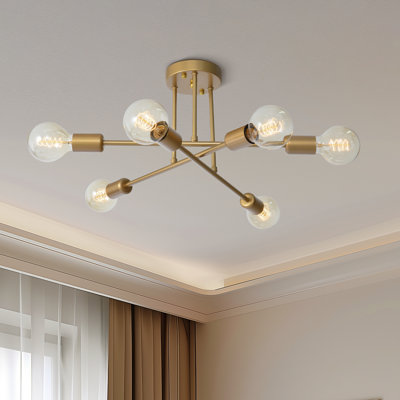 Bhanupriya Modern Sputnik Chandelier 1-Light Semi Flush Mount Ceiling Light
