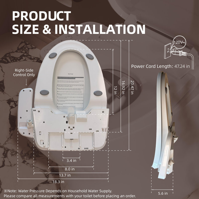 Siège de toilette BRAVAT® Smart Het Bidet