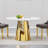 Dining Table Set, 45" Round Marble Dining Table with Velvet Dining Chairs, Circle Kitchen Table Set with Base, Dining Room Table and Chairs Set-944258881-944707444-944707446