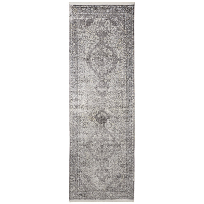 Viscose Oriental Indoor Rug, Runner 2'8" x 10'