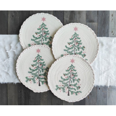 Ensemble de napperons de Noël multicolores 15 po, ensemble de 4