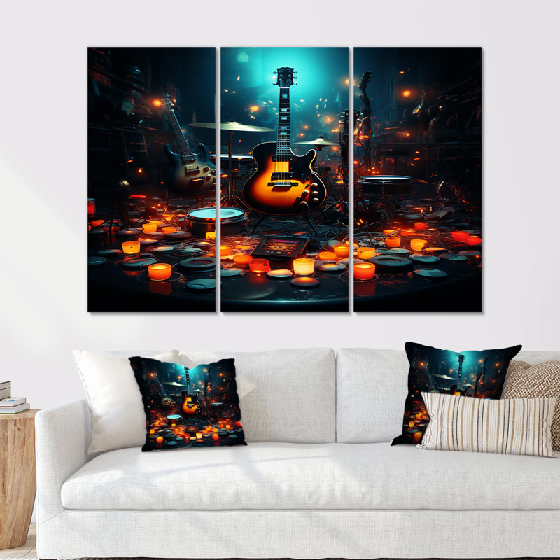 Casanova - Ensemble d'art mural musical, H 28 po x l 36 po x P 1 po, Toile tendue