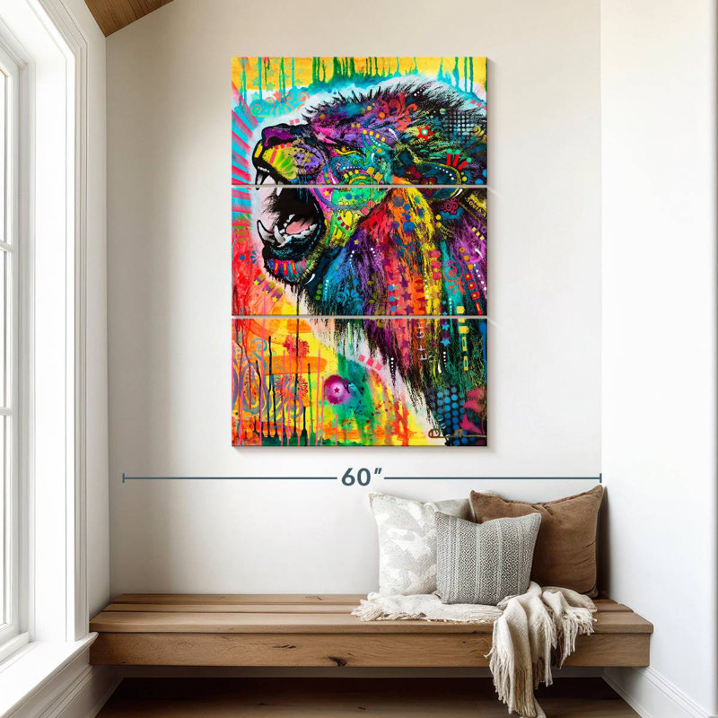 Lion d'Afrique du Sud Brampt, H 50 po x l 32 po