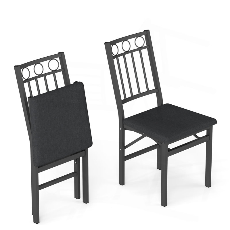 Chaise rétro pliante en métal et bois