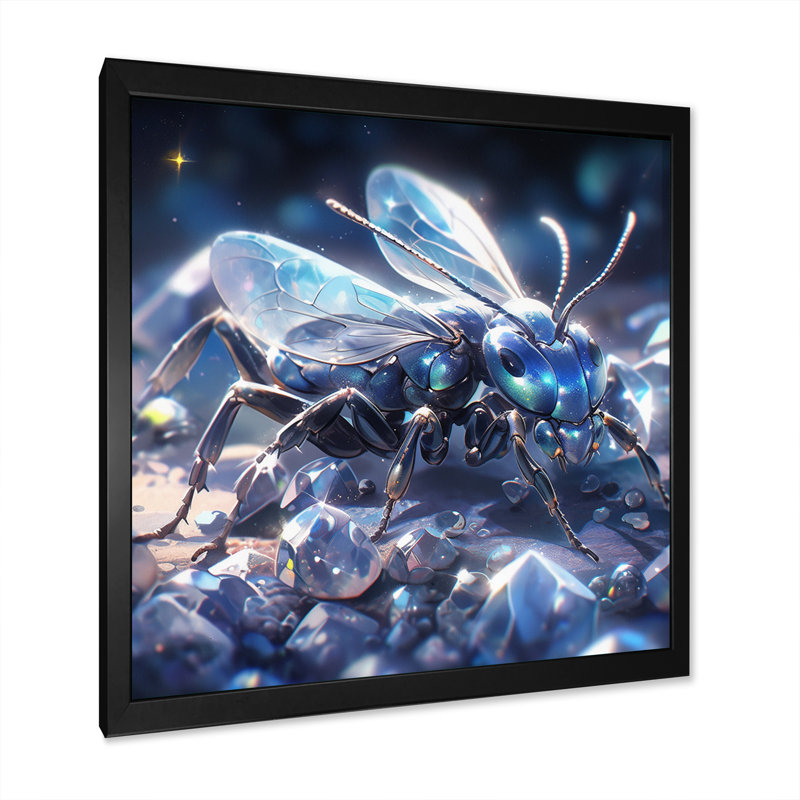 Petite fourmi II sur toile, Cadre photo noir, H 36 po x l 36 po x P 1,5 po