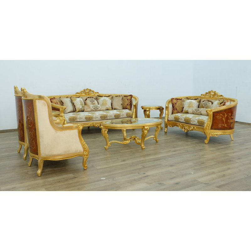 Sofa, Gold, 44.5" H x 79" W x 37.5" D