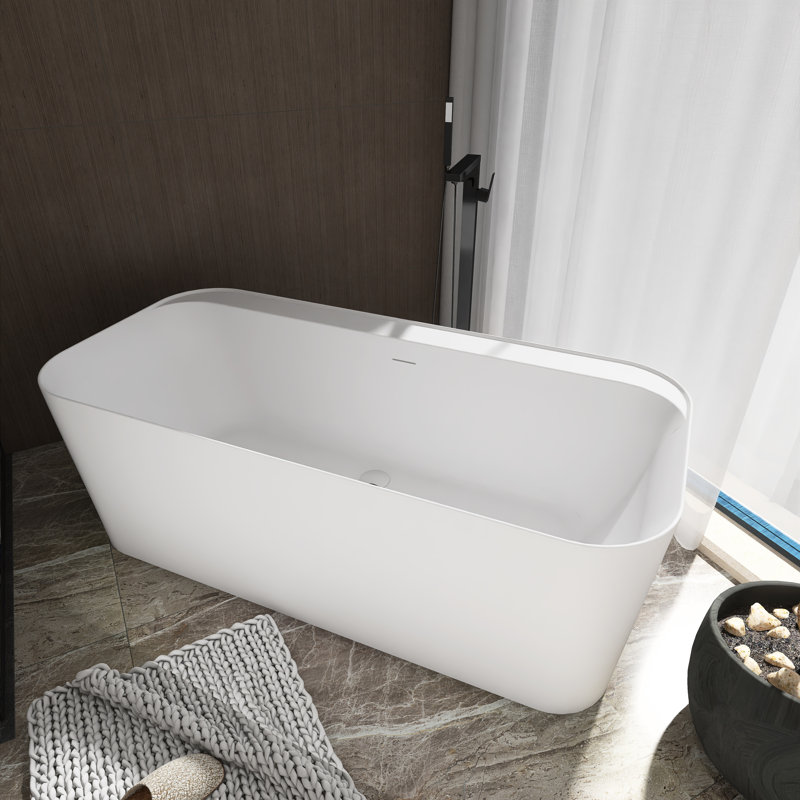 Baignoire de trempage autoportante en acrylique 59 po. X 29 po. Blanche