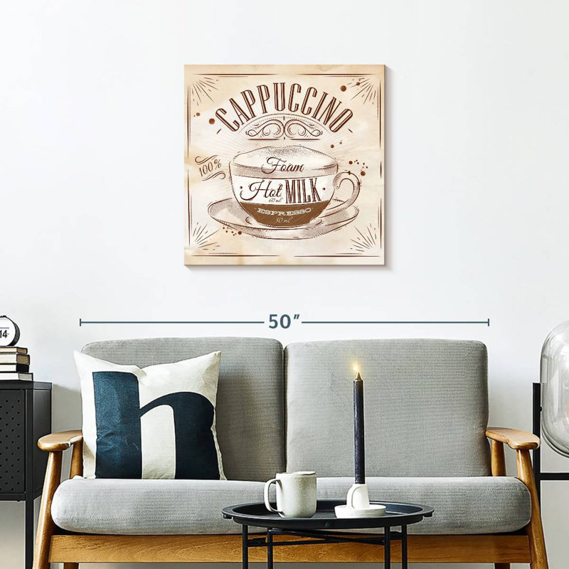 Affiche murale Khylige Cappuccino Cafe, H 24 po x l 24 po