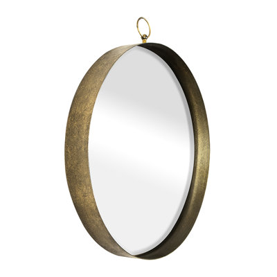 24"X28" Iron Frame Gold Round Mirror. Make Your Home More Attractive With Living Room, Bedroom, Vanity, Entryway, Hallway Mirrors Mirror Frame. Enhance Interior Accents