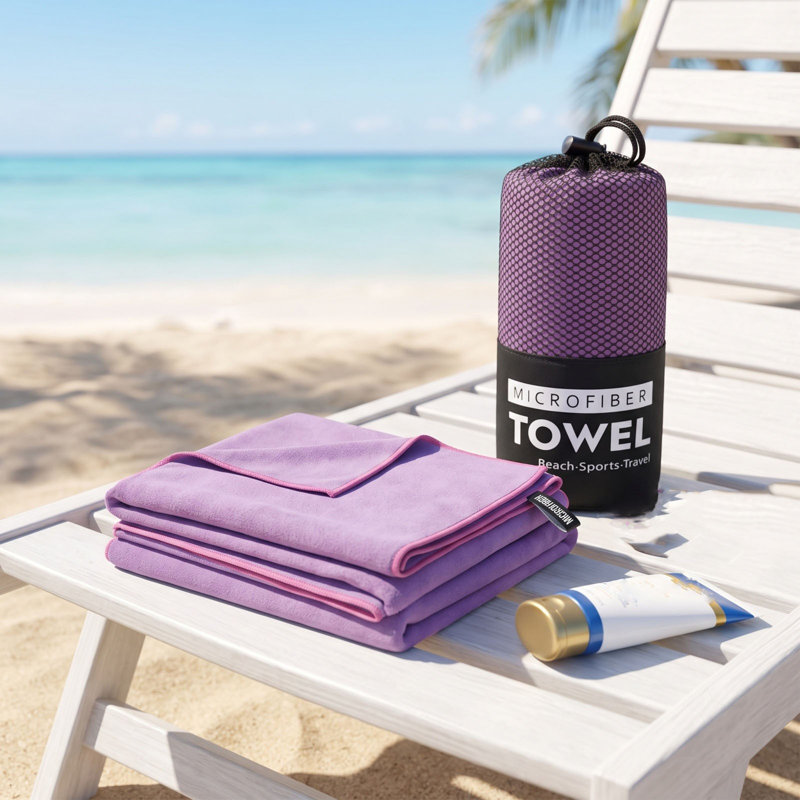 Serviette de bain / Serviette de bain en molleton, Mauve