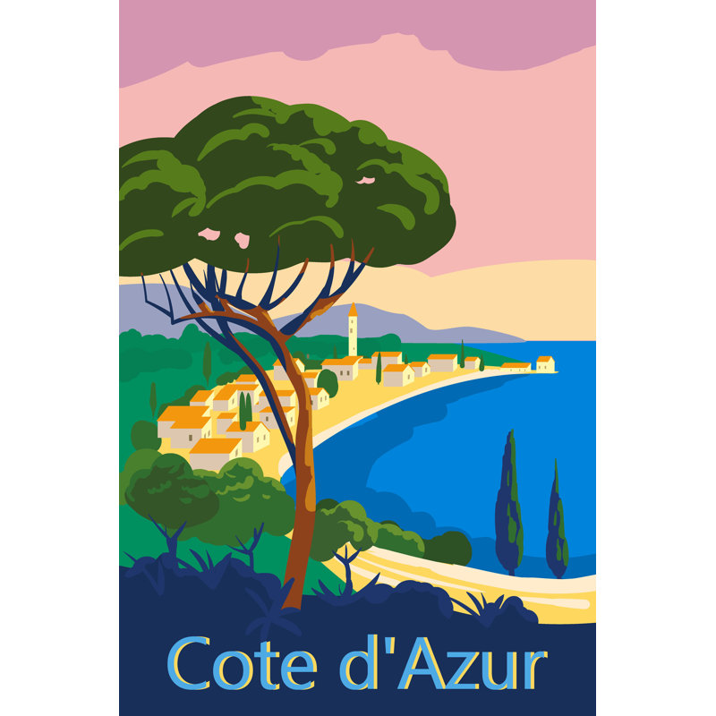 " Cote D'azur Of France " by Vectorup, 18" H x 12" W