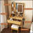 Compact Vanity Table With LED-Illuminated Mirror, Power Outlet, Hairdryer Holder & Stool For Small Bedrooms