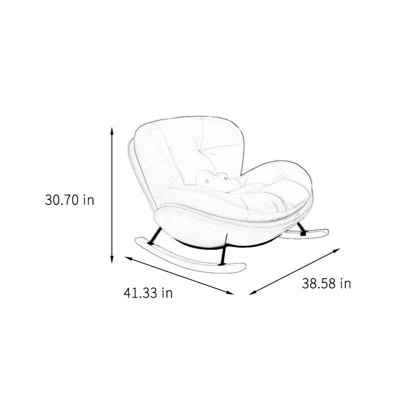 Chaise berçante Creative Fashion, Noir / brun / orange