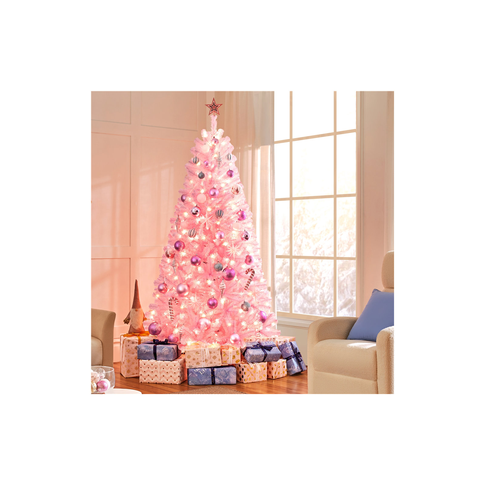 Pre-Lit Fir Artificial Christmas Tree, 7.5'