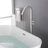 Freestanding Bathtub Faucet With 360 Degree Rotating Spout, Matte Black Tub Faucet Brass Floor Mount Bathroom Tub Filler-118101378