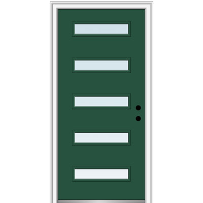 5-Lite Spotlight Painted Smooth Prehung Front Entry Door