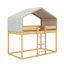 Lit simple superposé en bois avec tente-2104640520