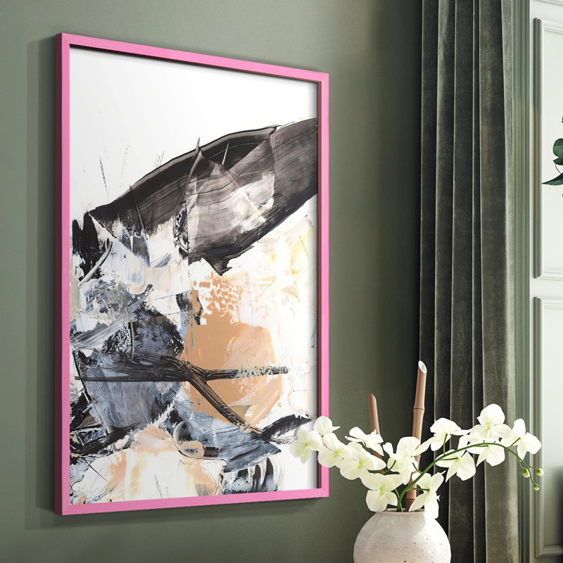 Ruckus IV, reproduction encadrée - bois massif, H 10 po x l 8 po, Rose