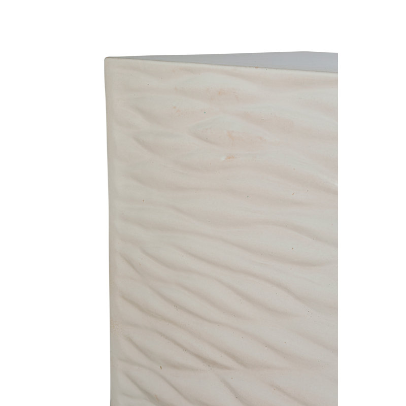 Zen Outdoor Square Side Table, Linen Semi Gloss