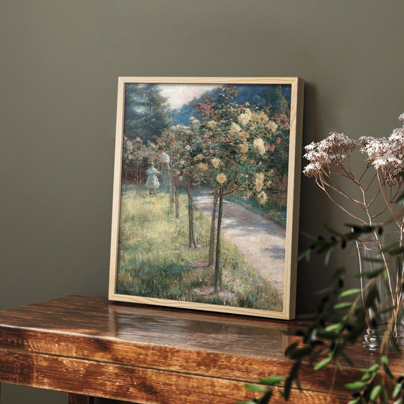 Motif floral rétro CLIV, Naturel, H 10 po x l 8 po