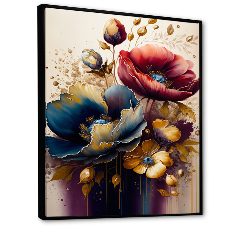 Abat-jour de nuit motif floral coquelicot III - Abat-jour de nuit motif floral coquelicot III - impression