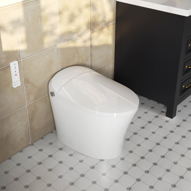 Toilette intelligente Metis avec bidet chauffé, eau chaude instantanée, toilette sans réservoir avec chasse d'eau automatique / occultante