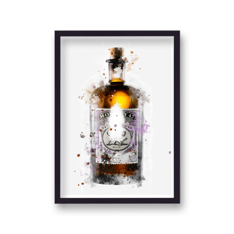 Gin Graphic Splash New Monkey 47 Inspired by Vouvart - Single Picture Frame Print