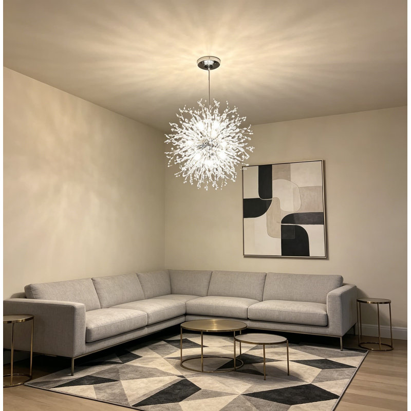 Plafonnier moderne semi-encastré en cristal Dandelion