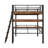 Metal Twin-Sized Loft Bed With Integrated Desk-1940755512