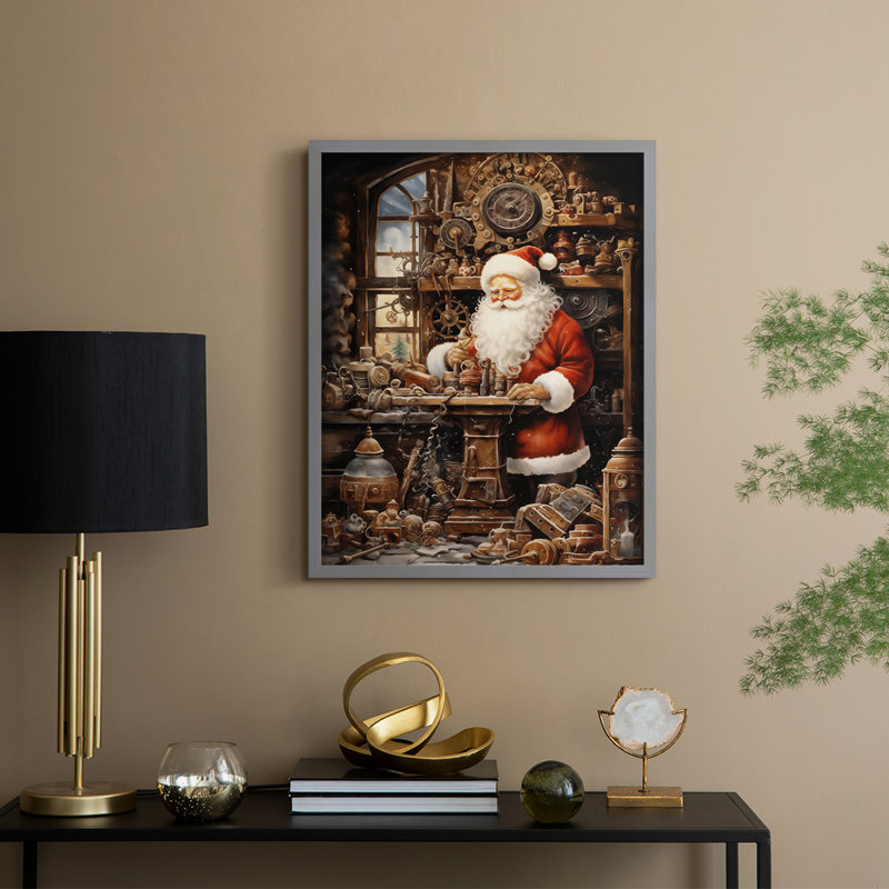 Reproduction d'art encadrée Christmas Christmas, H 21 po x l 17 po, Gris