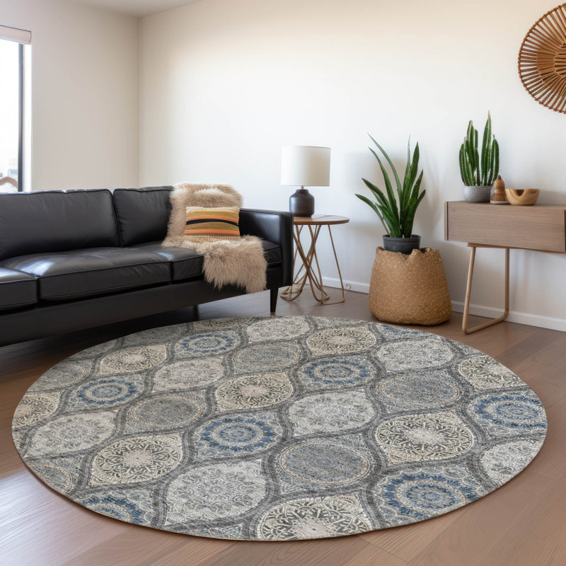 Tapis Chayden avec envers antidérapant, Rond 8 pi