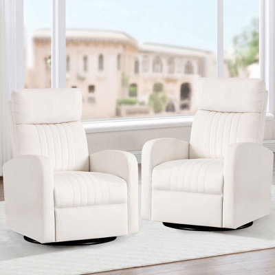 Deaja 32"" Teddy Swivel Glider Rocking Nursery Chair with High Back (Set of 2) -  Latitude RunÂ®, 20EECA00F1EF428491009EA554952522