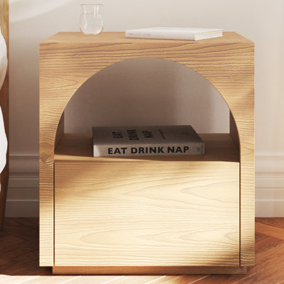 Besan Fully Assembled Solid Wood Base Nightstand