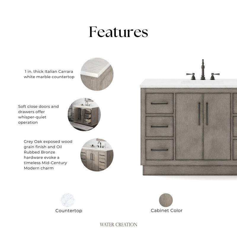 Hugo 48'' W Single Vanity, Oil Rubbed Bronze