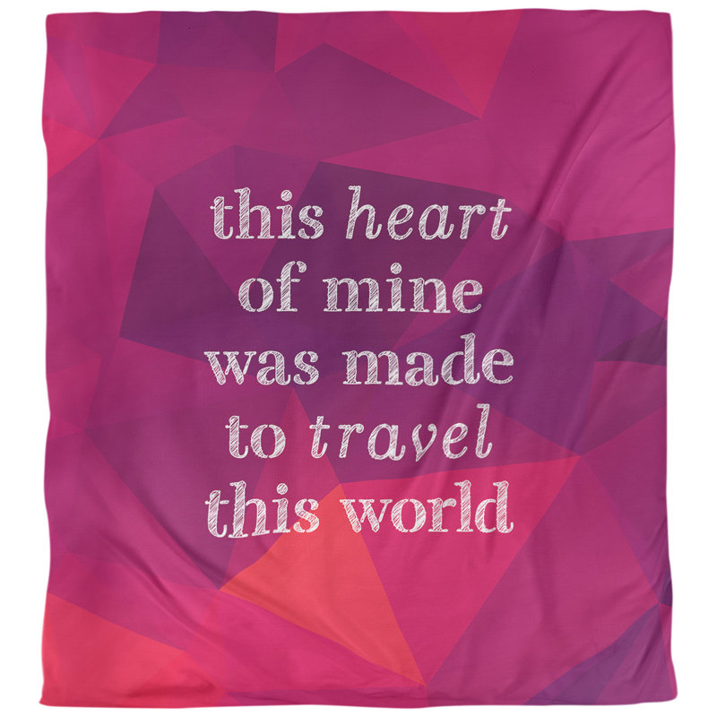 Housse de couette simple Travel Love Quote, Housse de couette pour grand lit, Rubellite