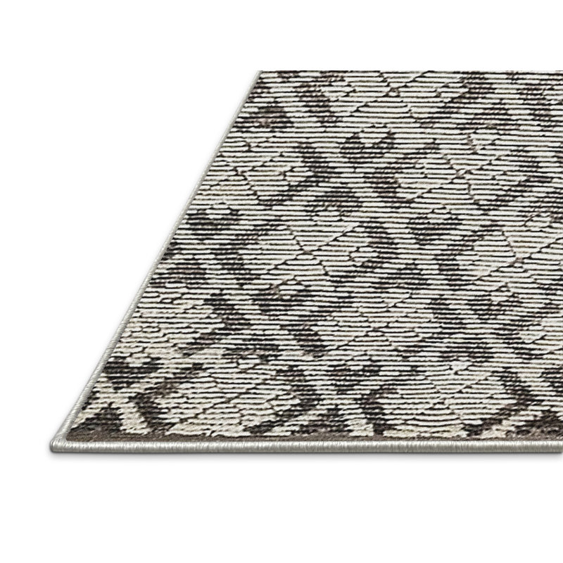 Tapis géométrique beige / gris, Rectangle 5 pi x 8 pi