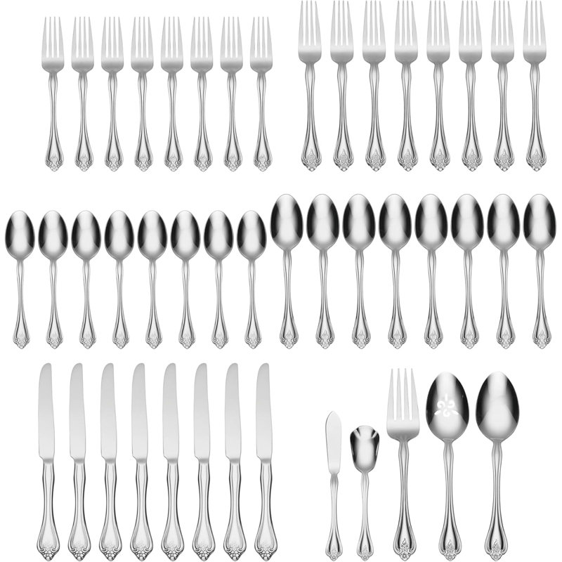 Ensemble de couverts Oneida, service pour 8 personnes, ensemble de couverts 45 pièces Oneida
