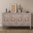 Vintage Style Carved Four-Door Console Table, Traditional Display Cabinet for Entryway & Living Room, Ornate Sideboard with Storage Shelves-1295720601