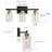 3-Light Bathroom Vanity Lights With Hammer Glass Shade