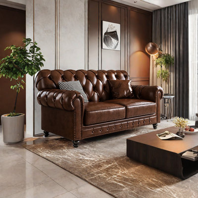 Canapé en cuir 62,9 po