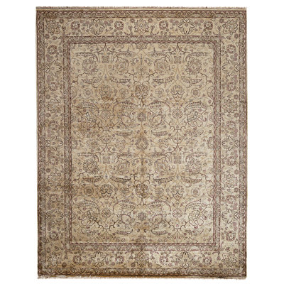 High-Quality Hand-Knotted Gold Area Rug