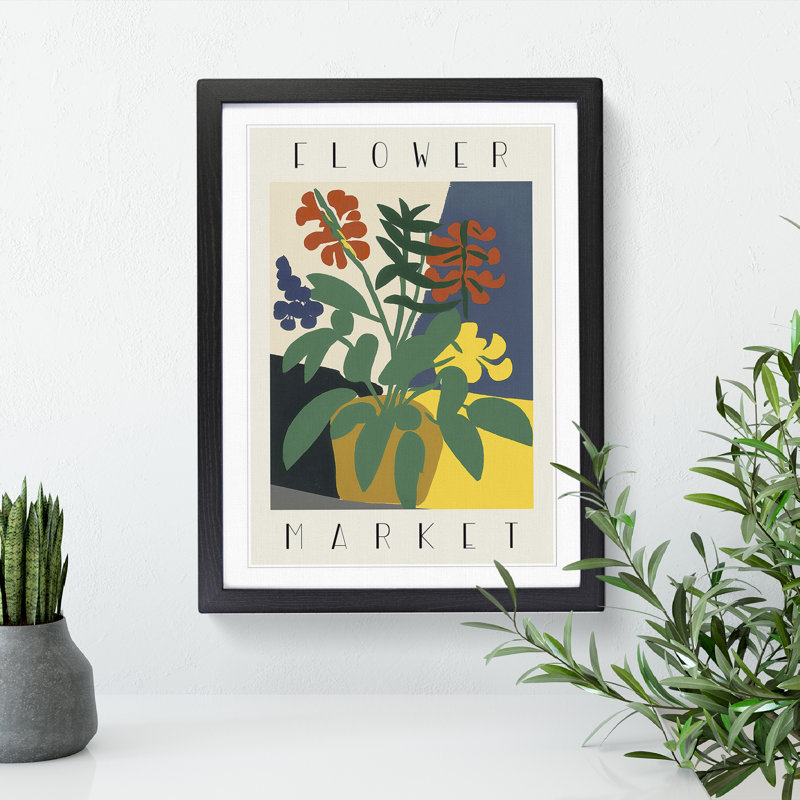Flower Market Exhibition Advertisement No.10 1 Piece Single Picture Frame Wall Art, 34cm H x 25cm W x 2cm D