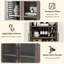 Buffet rustique 2 pièces et armoire arquée, armoire de cuisine en bois, avec rangement et tablettes réglables pour la salle à manger, le salon-305559573