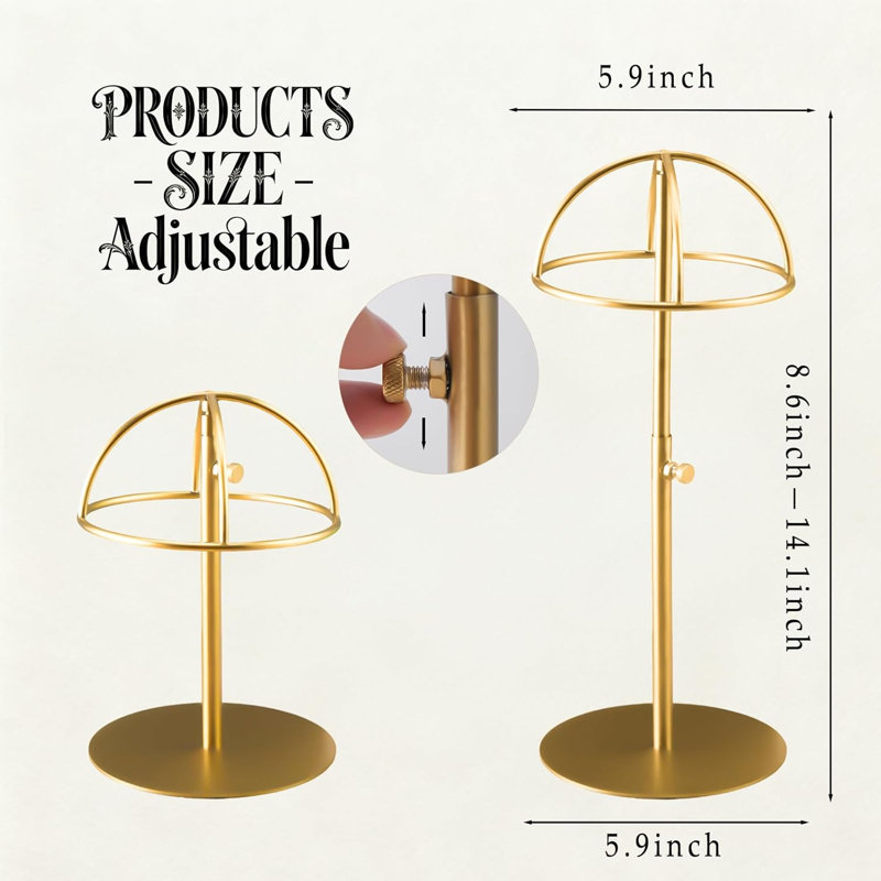 Chapeau présentoir à chapeau en acier inoxydable nickel brossé 2 pièces