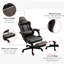 Fauteuil inclinable confortable en cuir de polyuréthane brun, réglable, repose-pieds, fauteuil lombaire à hauteur réglable