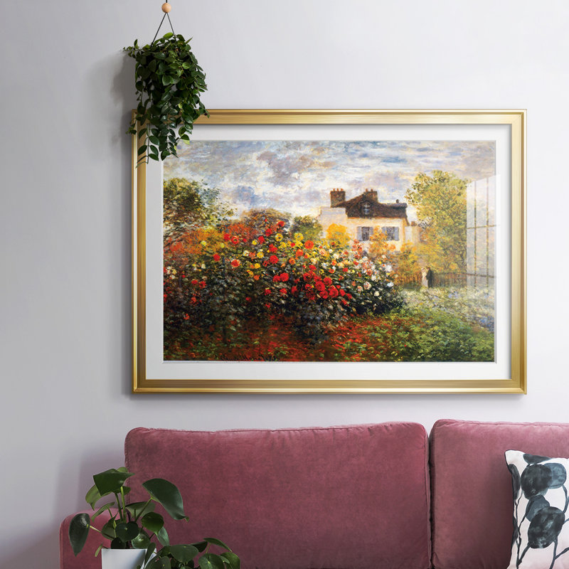 "Argenteuil", reproduction d'art encadrée sur papier par Claude Monet, Or, H 30 po x l 44 po x P 1,5 po