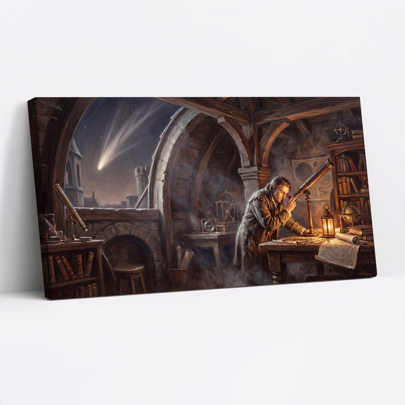 Art mural sur toile, astronome, 46“W x 24”H